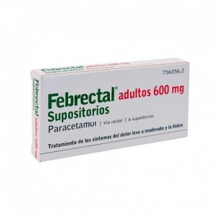 Febrectal Adultos 600 mg 6 Supositorios