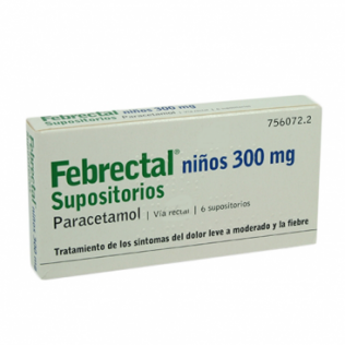 Febrectal Infantil 300 mg 6 Supositorios