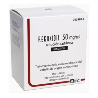 Regaxidil 5% solución cutanea 4 frascos de 60 ml