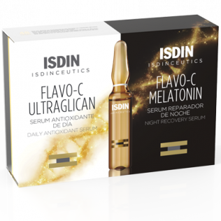 Isdinceutics PACK FlavoC Ultrglican 10 amp x 2 ml + Isdinceutics Melatonin10 amp X 2 ml