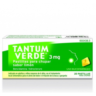 Tantum Verde 3 Mg 20 Pastillas Para Chupar Limon
