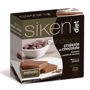 Siken Diet Sandwich Crujiente de Chocolate, 6u