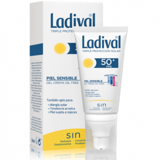 Ladival Gel-Crema Piel Sensible/Alergica SPF50+ 50ml + Regalo Stick Labial SPF15