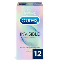 DUREX INVISIBLE EXTRA FINO EXTRA LUBRICADO PRESE 12 U