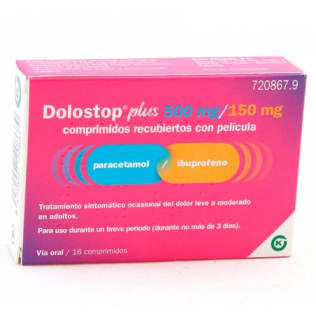 DOLOSTOP PLUS 500 MG/150 MG 16 COMPRIMIDOS