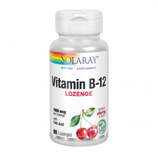 Solaray Vitamin B12 con ácido fólico 1000 mcg- 90 comprimidos sublinguales