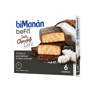 Bimanan Pro Barrita Chocolate Coco, 6 unidades