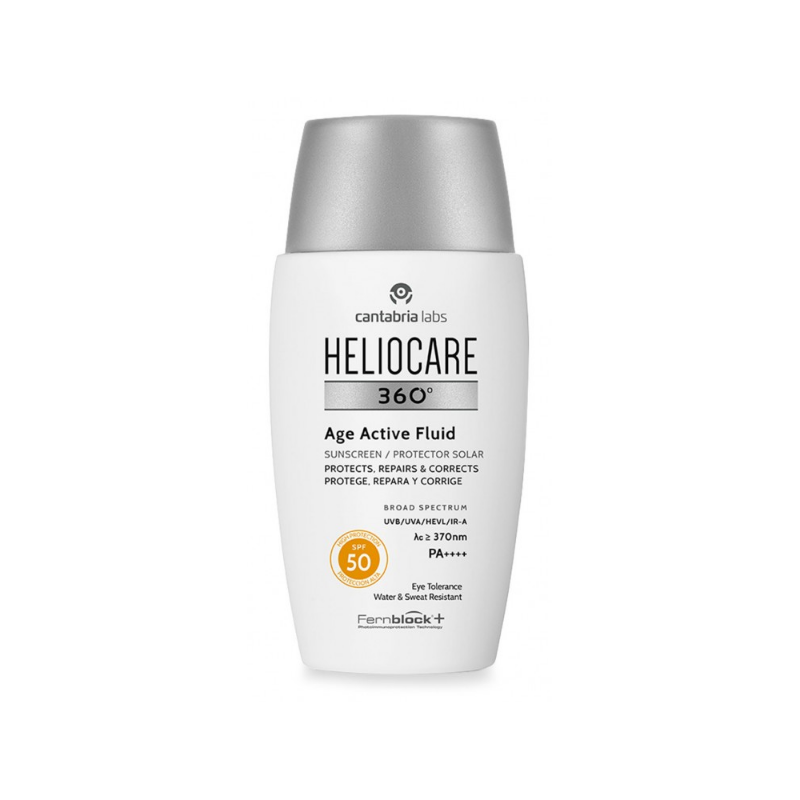 heLIOCARE 360º Age Active Fluid Protector Solar SPF50 Protege, Repara y  Corrige 50ml