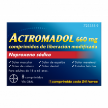 ACTROMADOL 660 MG 8 COMPRIMIDOS DE LIBERACIÓN MODIFICADA