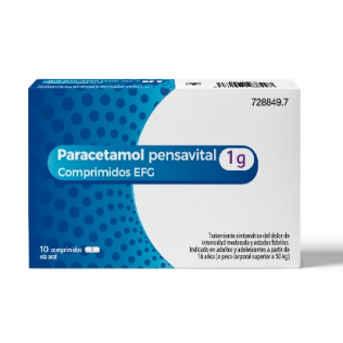 PARACETAMOL PENSAVITAL EFG 1 G 10 COMPRIMIDOS