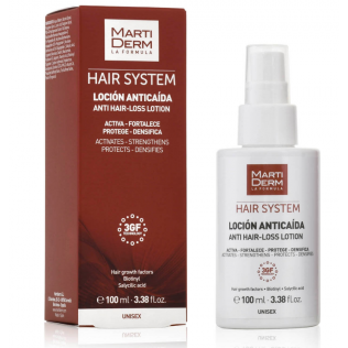 Martiderm Hair System 3GF Loción Anticaída Capilar Unisex, 100ml