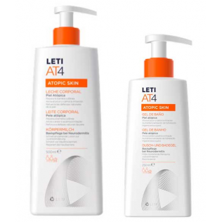 Leti AT4 PACK Leche Corporal 500ml + Gel de Baño,250ml
