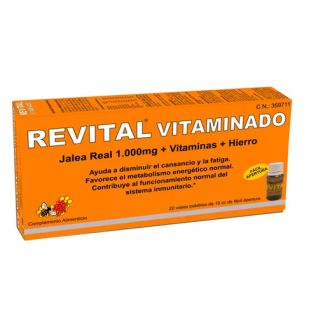 conformidad Chelín calentar Revital Vitaminado Jalea Real 1000mg + Hierro + Vitaminas 20 Viales