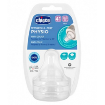 TETINA SILICONA CHICCO PHYSIO 4M+ FLUJO RAPIDO 2 U