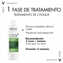 Vichy Dercos Champu Anticaspa Cabello Normal y Graso, 390ml