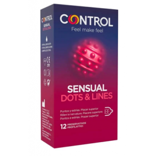 Control Sensual Dots&Lines Preservativos, 12Ud