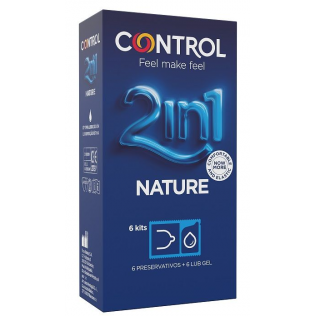 Control 2in1 Nature Preservativos + Gel, 6 unidades