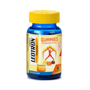 LEOTRON GUMMIES 60 CARAMELOS DE GOMA MASTICABLES SABOR LIMON NARANJA Y COLA