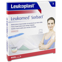 LEUKOMED SORBACT APOSITO ESTERIL ADH 3 UNIDADES 10 CM X 8 CM