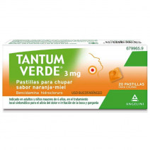 TANTUM VERDE 3 MG 20 PASTILLAS PARA CHUPAR NARANJA-MIEL