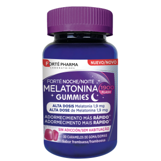 FORTE NOCHE MELATONINA GUMMIES 30 CARAMELOS DE GOMA SABOR FRAMBUESA