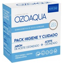 OZOAQUA PACK HIGIENE Y CUIDADO 1 ENVASE 15 ML ACEITE OZONIZADO + 1 ENVASE 100 G JABON DE ACEITE OZON