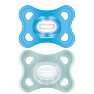 CHUPETE SILICONA MAM COMFORT 3-12 MESES 2 UNIDADES COLOR AZUL PACK DOBLE