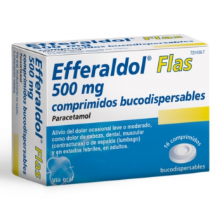EFFERALDOL FLAS 500 MG 16 COMPRIMIDOS BUCODISPERSABLES