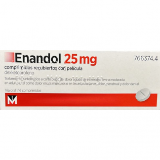 ENANDOL 25 MG 16 COMPRIMIDOS RECUBIERTOS