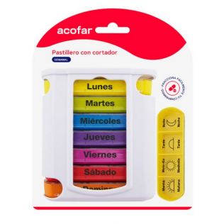 ACOFAR PASTILLERO SEMANAL CON CORTADOR 1 UNIDAD