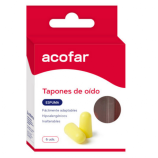 TAPONES OIDOS ESPUMA ACOFAR 6 UNIDADES