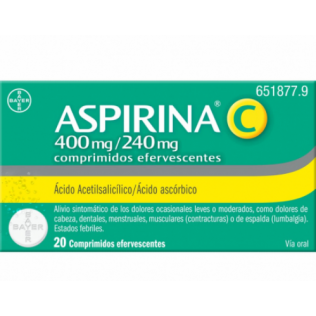 Aspirina C 400/240 mg ,20 comprimidos efervescentes