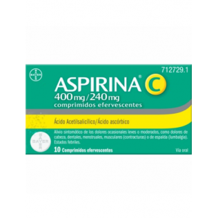 ASPIRINA C 400/240 MG 10 COMPRIMIDOS EFERVESCENTES