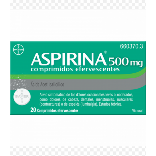 Aspirina  500 mg ,20 comprimidos efervescentes