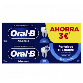 ORAL B DUPLO ADVANCED FORTALECE ESMALTE 2X75 ML