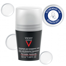 Vichy Desodorante Hombre Antitranspirante Control Extremo 72h , Roll-on 50ml