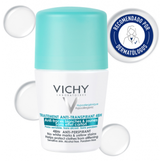 Vichy Desodorante Antitranspirante 48h Antimanchas Blancas Amarillas sin Efecto Residuo 50 ml