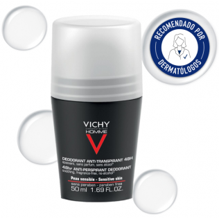 Vichy desodorante Hombre Antitranspirante Control Extremo 48h , Roll-on 50ml 