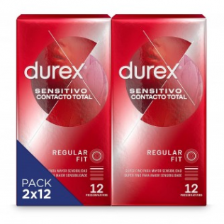 Durex Sensitivo Contacto Total DUPLO Preservativos, 12 unidades