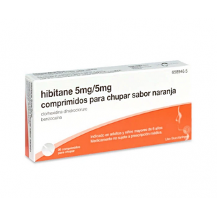 HIBITANE 5/5 MG 20 COMPRIMIDOS PARA CHUPAR NARANJA