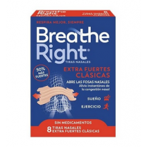 BREATHE RIGHT TRANSPARENTES 8 UNIDADES EXTRA FUERTES