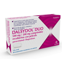 DALSYDOL DUO 500 MG/200 MG 20 COMPRIMIDOS RECUBIERTOS