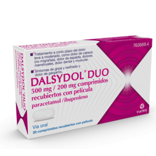 DALSYDOL DUO 500 MG/200 MG 20 COMPRIMIDOS RECUBIERTOS