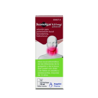 JUANOLGAR 0,51 MG/PULSACION SOLUCION PARA PULVERIZACION BUCAL 1 FRASCO 15 ML