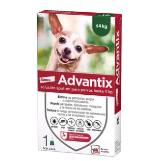 ADVANTIX PIPETAS ANTIPARASITARIAS 4X0,4 PERRO HASTA 4KG