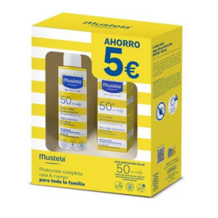 Mustela PACK Leche Solar Infantil SPF50 Cara 40ml + Cuerpo 200ml