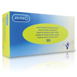 Alvita Guantes de Latex con Polvo  Talla- L