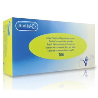 Alvita Guantes de Latex con Polvo  Talla- M 100u