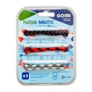 Goibi Nature Cuero Pulsera Citronela 3u