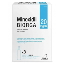 MINOXIDIL BIORGA 20 MG/ML SOLUCION CUTANEA 3 FRASCOS 60 ML